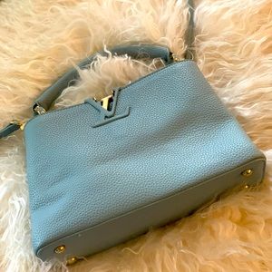 Louis Vutton baby blue shoulder bag gold hardware